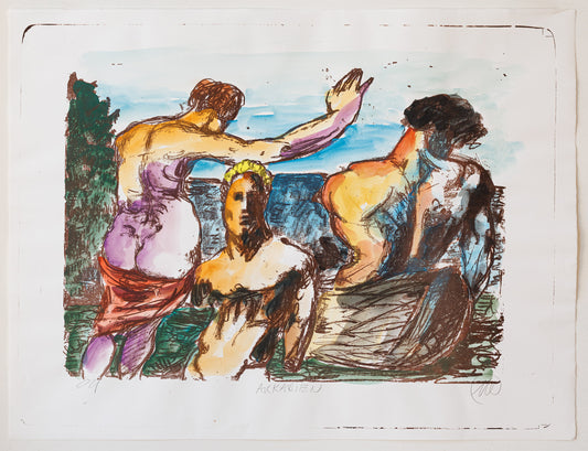 Markus Lüpertz – Arkadien III (2014) | Handübermalte Lithographie (Unikat)