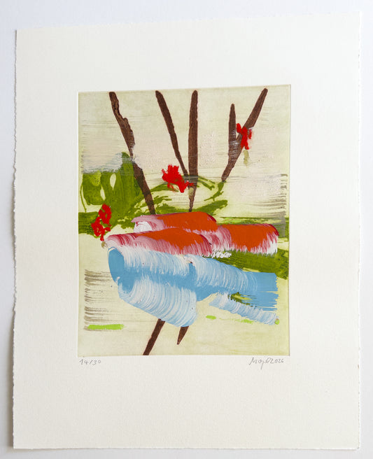 Mojé Assefjah – Where My Grandmother’s Roses Bloom (2026) | Hand-Painted Print