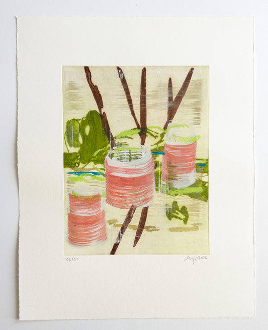 Mojé Assefjah – Where My Grandmother’s Roses Bloom (2026) | Hand-Painted Print