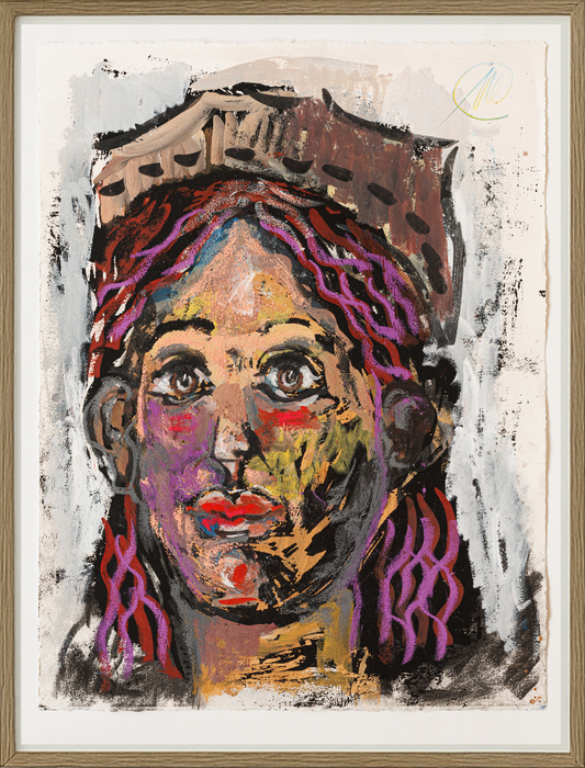 Markus Lüpertz – Portrait I (2024) | Hand-painted Woodcut (Unique Piece)