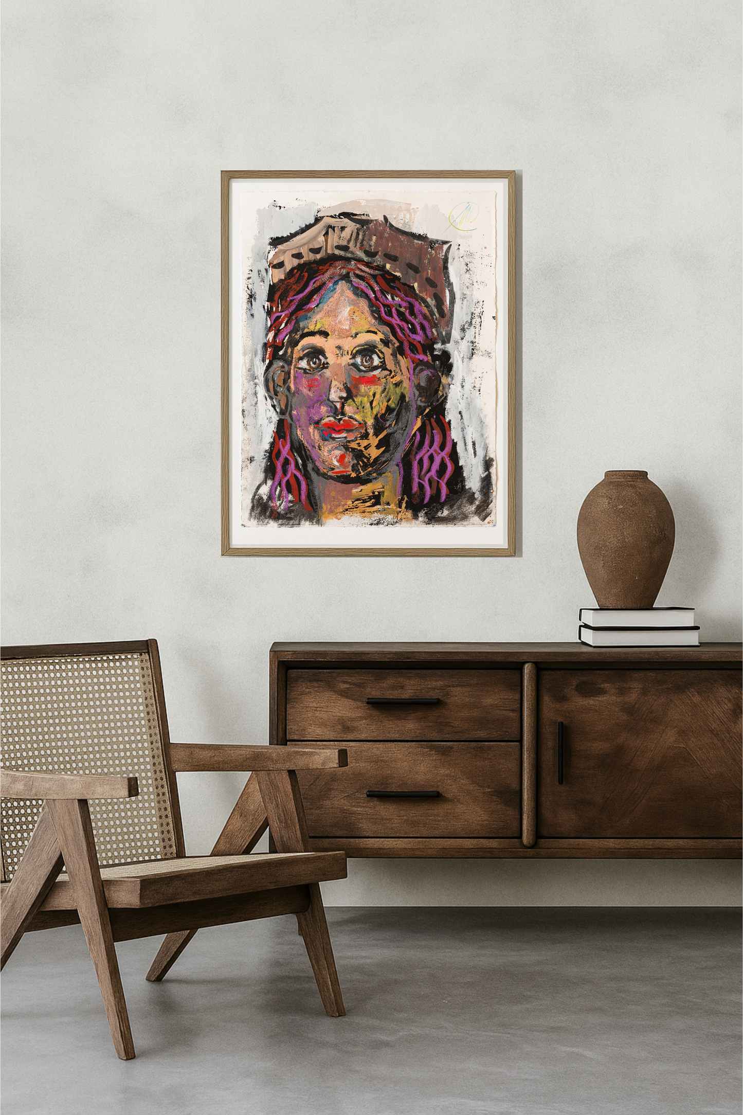 Markus Lüpertz – Portrait I (2024) | Hand-painted Woodcut (Unique Piece)